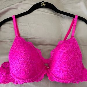 Elegant Pink Lace Bra